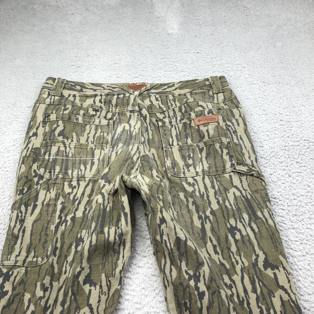 Columbia Pants Mens 34x34 Green Camo Cargo Relaxed Straight PFG Outdoor Hunting